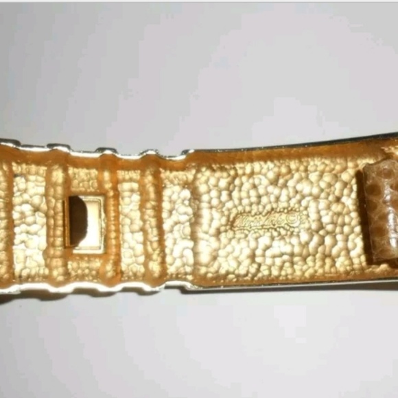 Alexis Kirk Gold Tan Snake Belt Size Small Medium - Picture 3 of 5